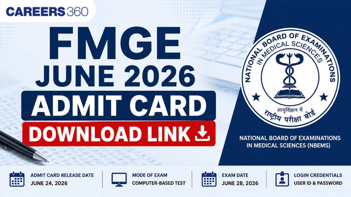FMGE June 2026 Admit Card Download Link (Out Today): Direct Link Here